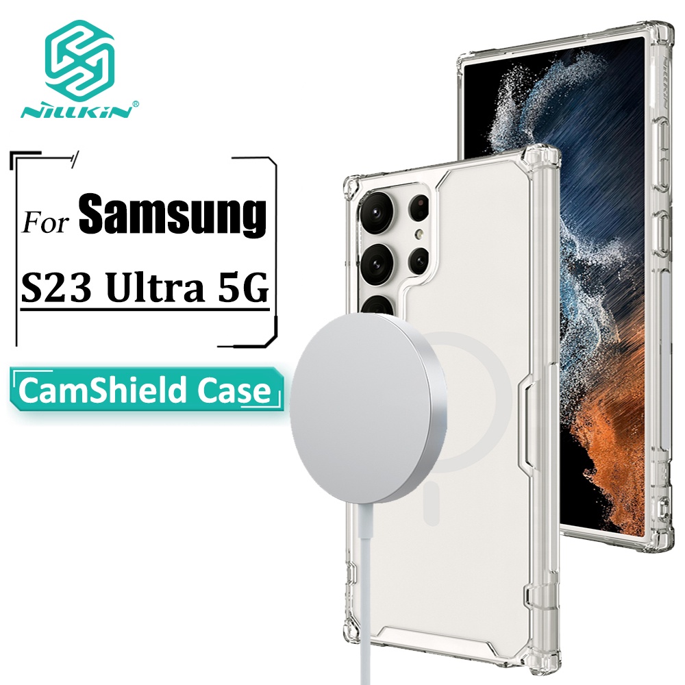 Capa Traseira À Prova De Choque Nillkin Nature Pro Samsung Galaxy S23 Ultra Case Magnético Fino Luxo TPU Transparente - Mobile & Gadgets