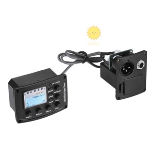Guitarra Acústica 4-Band EQ Equalizador De Tom E Amplificador De Volume Pré-Piezo Pickup 6,35mm XLR Com Função Pitch Note Notch Visor LCD Transparente