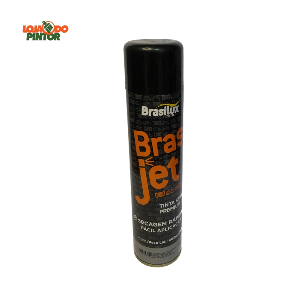 Tinta Spray Preto Semi Brilho 400ml Uso Geral Secagem Rápida Brasilux