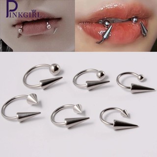 Declaração Labret Eyebrow Tongue Piercing Jewelry Cone Septum Ring Anel Nariz De Aço Inoxidável Punk Body Lip Studs Moda