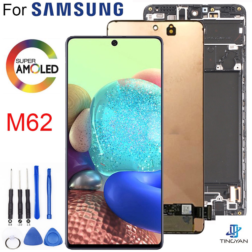 100 % Original 6,7 & quot ; Digitalizador Com Tela LCD AMOLED Touch Screen Para Samsung Galaxy M62 M625 SM-M625F/DS Reparo De Peças