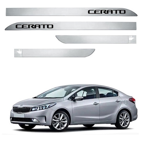 Friso Lateral Cerato 04 Pçs Ponta Facão Prata Brilhante