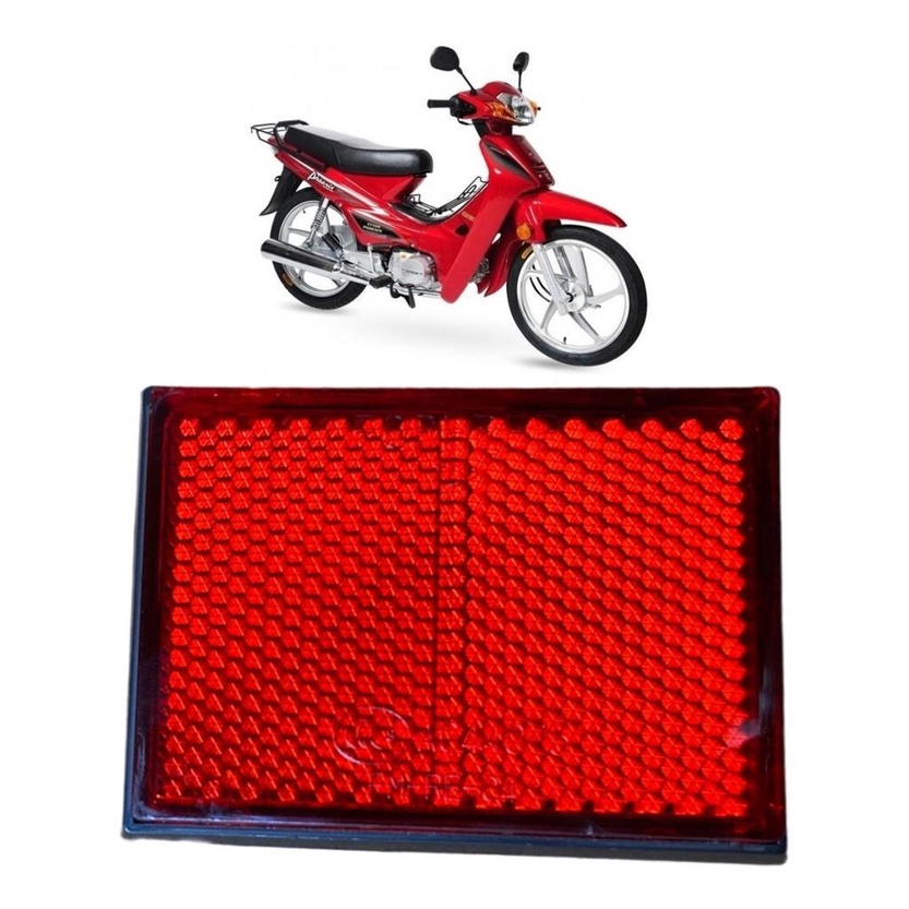 Refletor Olho Gato Shineray Phoenix Paralama Traseiro Xy50q  Suporte Placa Refletivo Fenix Wuyang