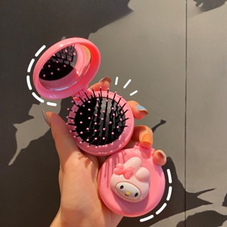 Espelho Portátil Pequeno Fofo Dobrável Airbag Penteado Feminino Dormitório Estudantil Mini Cartoon Maquiagem