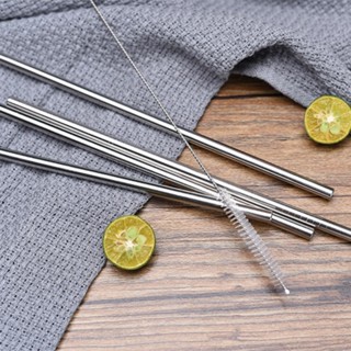 SUGAW 3pcs 304 Canudos De Aço Inoxidável Reutilizáveis De Metal Reto E Dobrado Conjunto De Escova De Limpeza De Palha Bebida Café Leite Chá Acessório De Barra