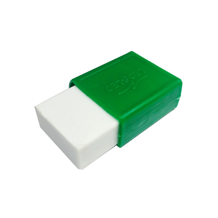 Borracha Plástica Escolar Branca Com Capa Protetora Leo&Leo