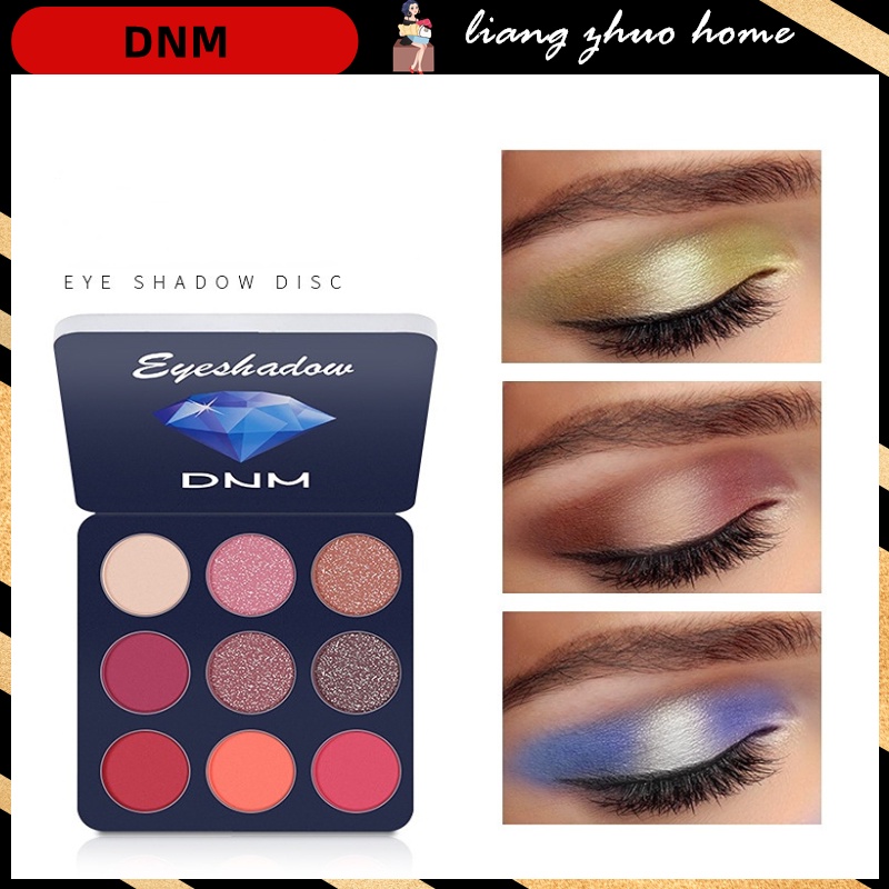 DNM 9 Cores Maquiagem Festa De Paleta De Sombra Púrpura Brilhante Marrom Mate Pigmentos Neon