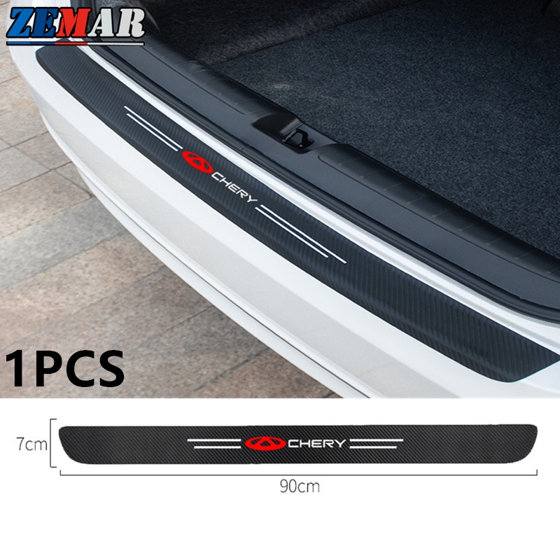 1Pcs/Set Chery Car Trunk Sticker Fibra De Carbono Para Tiggo 4 8 7 5x Face QQ Eastar Auto Threshold Strips Fashion Anti-Scratch Acessórios