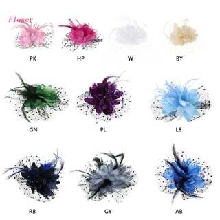 Acessórios De Cabelo Flor Moda Mulher Sexy Fascinator De Malha Coquetel De Festa Chapéu De Casamento Igreja Clip Com Fluxo De Pena