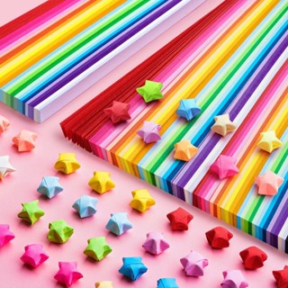 540Pcs Lucky Star Rainbow Origami Papel De Bricolage em Oferta na Shopee