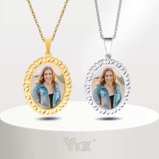 Vnox Personalize Colares De Pingentes De Fotos Para Mulheres Homens , Gravação De Locket Personalizado Nas Costas , Colar Keepsake em Oferta na Shopee