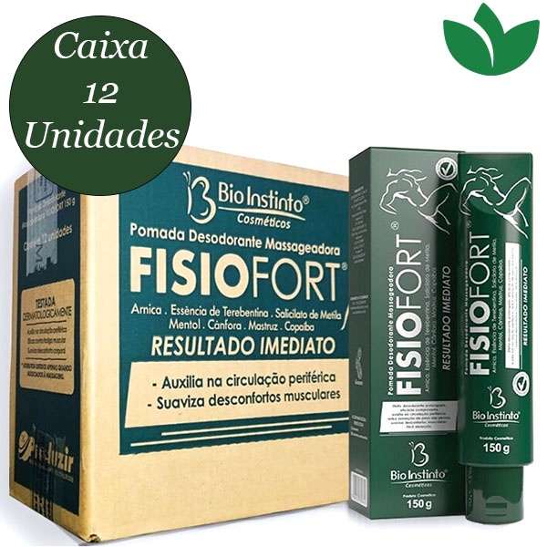 Caixa Pomada FISIOFORT VERDE 150g 12 Unidades BIO INSTINTO