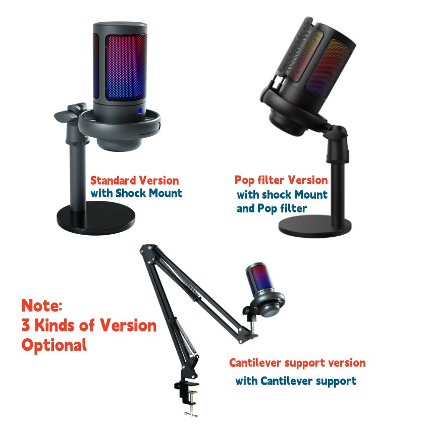 USB PC Gamer Microphone Condenser LED Mute Button Computer Gaming Mic for Laptop/PS4/5 Streaming Podcast · foto 2