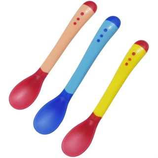 Kit 3 Colher Térmica Infantil Muda Cor Silicone Bebe Alimentação Bpa Free Termosensivel em Oferta na Shopee