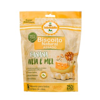 Biscoito Pet para Cachorro Natural Sabor Banana, Aveia e Mel Brincalhão 250g