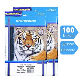 Papel Fotográfico A4 Glossy Premium Brilho 230g 100 Folhas Masterprint