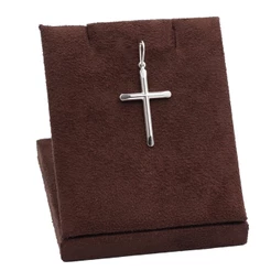 Pingente de Prata 990 Masculino Cruz lisa meia cana