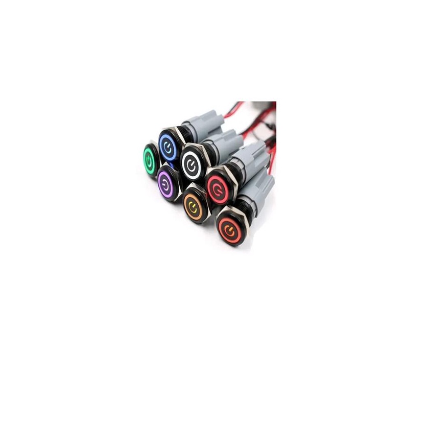 Botao Inox Liga Desliga Start Pulso ON OFF 19mm 12v Trava Retencao