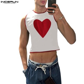 INCERUN Peito Da Moda Masculina Amoroso Colete Sem Mangas