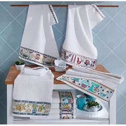 Pano De Prato Atoalhado Gourmet Kit Com 6 Pecas