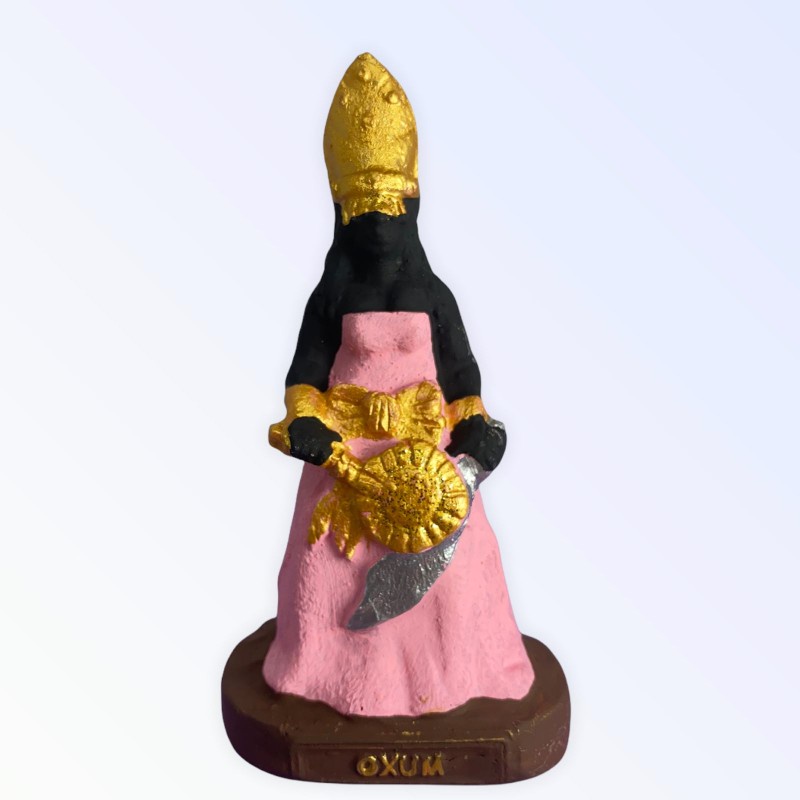 Escultura Orixa Oxum Rosa 10 cm em Resina