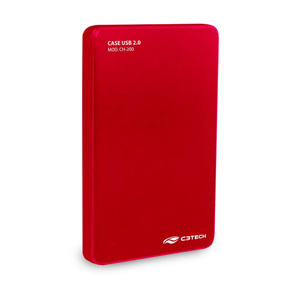 Gaveta para HD Externo 2,5" USB 2.0 CH-200RD C3Tech Vermelho