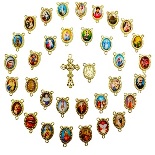 50 Crucifixos + 50 Entremeios Resinados Uma Face Para Terço Dourado Alta Qualidade em Oferta na Shopee