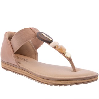 Sandália Modare Ultraconforto Flatform Pedraria Elástico Nude