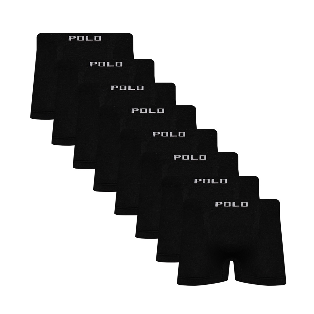 Kit 8 Cuecas Polo Boxer Microfibra Preto - POLO STAR em Oferta na Shopee