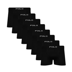 Kit 8 Cuecas Polo Boxer Microfibra Preto - POLO STAR