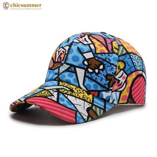 CHICSUMMER Mulher Homem Desenho Animado Impressão Bonés De Beisebol Feminino Masculino Quatro Estações Visores Snapback Cap N9V4