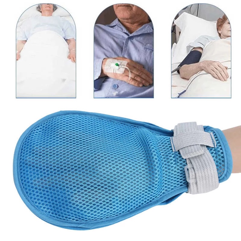 2 Pçs Luvas De Contenção Controle De Dedo Protetores De Infecção De Mão Fixas Para Idosos