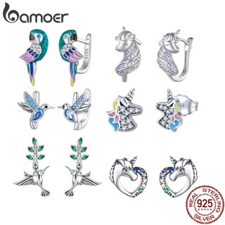 Bamoer 925 Prata Unicórnio E Clipes De Orelha De Pássaro Com 6 Brincos Typres Presentes De Moda Jóias