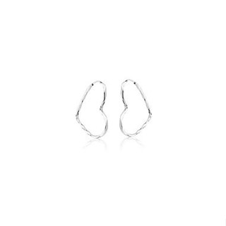 Brinco de argola coração fio ondulado 16mm