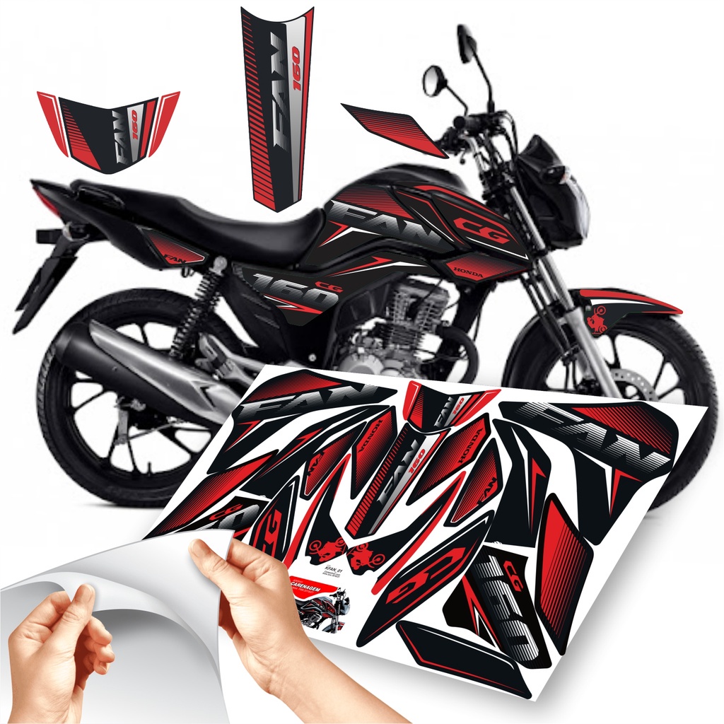 Adesivo Personalizado Carenagem Compatível Fan 160  Ano 16 a 21 em Oferta na Shopee