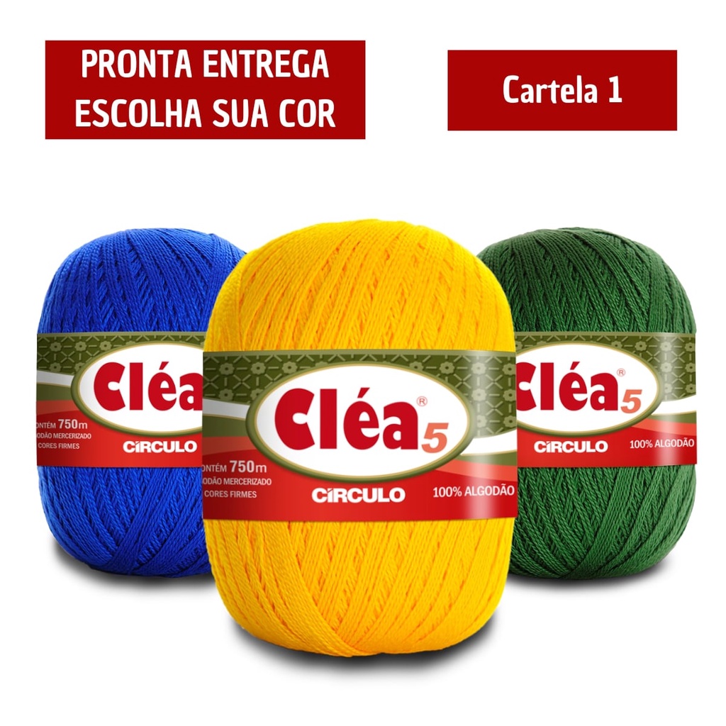 Cléa 5 Marca Circulo Cores Lisas Tex 197,7 - 750m e 147gr CARTELA 1