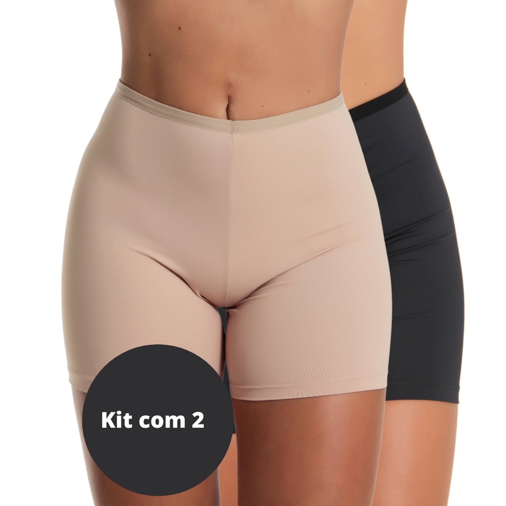 kit 2 Anágua Shortinho Íntimo Segunda Pele Conforto Lingerie Modeladora Short Para Saia E Vestido em Oferta na Shopee