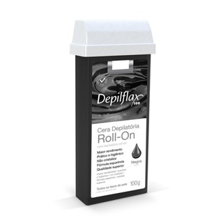 Cera Depilatória Refil Roll On Depilflax Negra para Todos os Tipos de Pele 100g