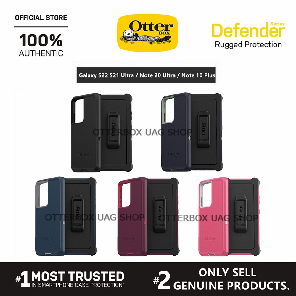 OtterBox Samsung Galaxy S22 Ultra / Galaxy S22 Plus / Galaxy S22 / Galaxy S21 Ultra / Galaxy S21 Plus / Galaxy S21 / Galaxy Note 20 Ultra / Galaxy Note 20 / Galaxy Note 10+ Plus / Galaxy Note 10 Capa Série Defender | Autêntico Original