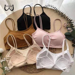 ZXYOUPING Kit 1/3 Feminino Sutiã de algodão Lindas costas sem aro Alças finas Sem Costas Sem Costura com bojo ，Esportivo push up Sutiã/ Roupa Íntima / top Academia