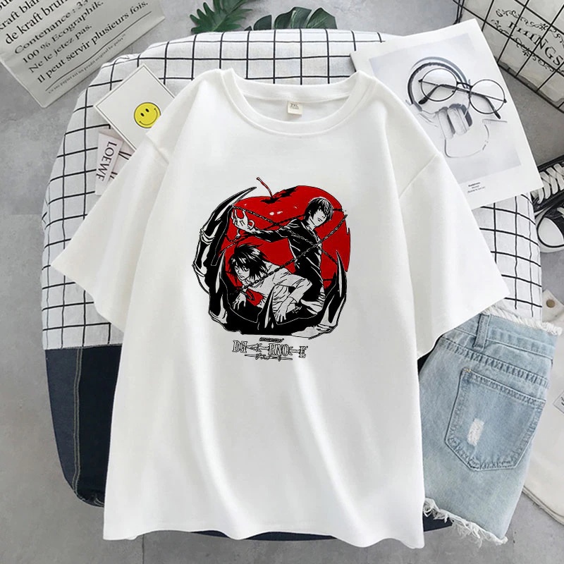 Camiseta Basica Camisa Death Note Hand Ryuk Apple Kira Light Yagami L Lawliet Anime Japanese  Malha Premium
