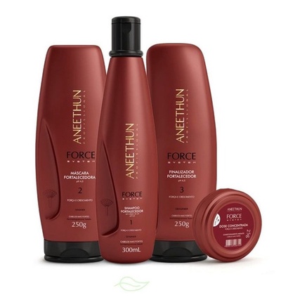 Kit Aneethun Force System Shampoo, Máscara, Finalizador e Dose Pronta Entrega