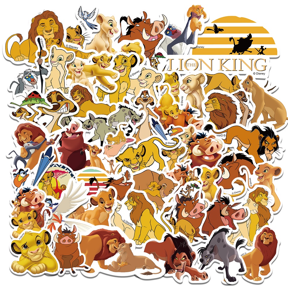 (Authorized) 50 pcs The Lion King Cartoon Movie Waterproof PVC Stickers em Oferta na Shopee