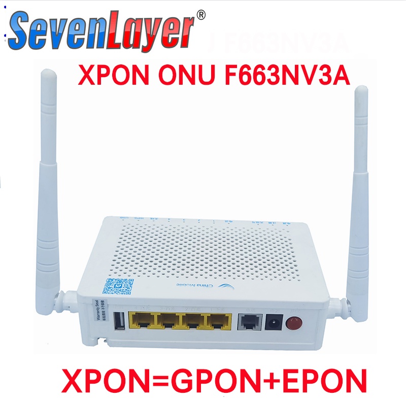 Usado Original GPON EPON ONU F663NV3A 1GE + 3FE + 1TEL + 1USB + WiFi Versão Em Inglês Roteador De Rede De modem De Fibra XPON