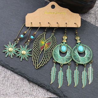 Conjunto De Brincos Retro Femininos Boho Irregulares Tassel