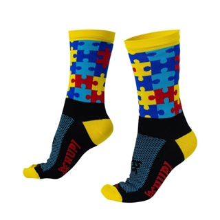 Meia HUPI Tea Autismo Colorida em Oferta na Shopee