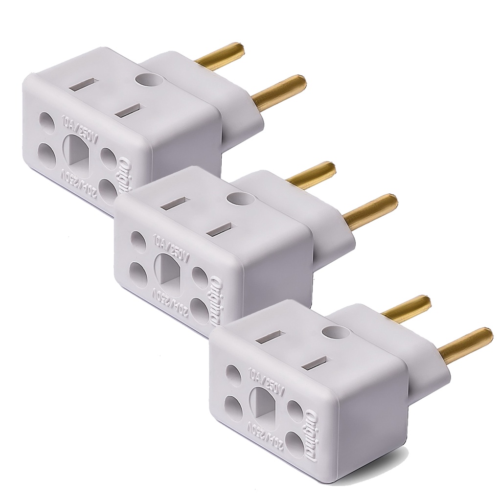 Kit 03 Adaptadores Tomada Bob Esponja Benjamin 10A 20A Plug Pino Grosso 250v - CompleteStore®