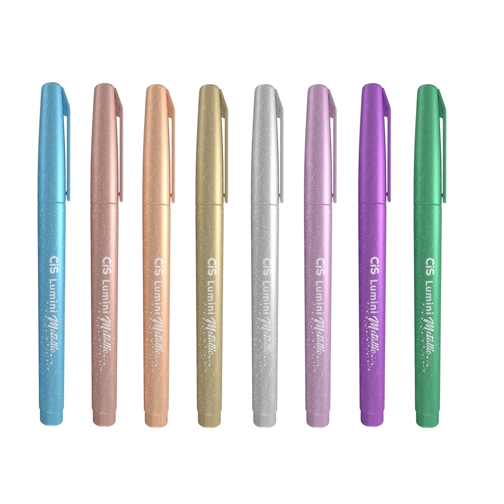Canetas Marca-Texto Cis Lumini Metallic Cores À Sua Escolha em Oferta na Shopee