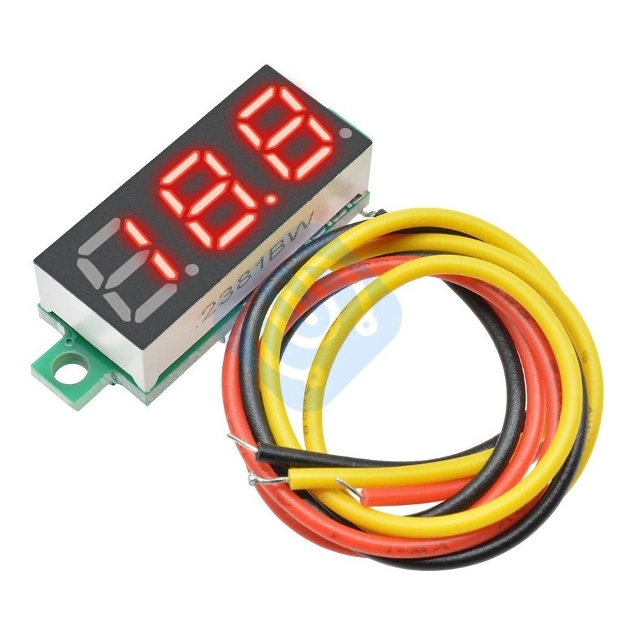 Mini Voltimetro Digital 3 Fios Led 0-100v Remote Bateria Som