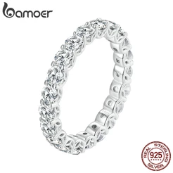Bamoer Silver 925 Design Especial Casal Moissanita Anéis Moda Jóias Presentes MSR029